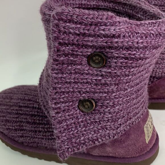 UGG Australia purple Sweater knit button boots size 5 - Picture 10 of 16